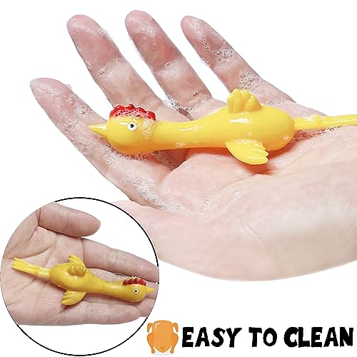 12pk Slingshot Chicken Finger Toys Party Favors for Kids 4-8-12 Boys Teens, Funny Mini Flying Rubber Chickens Bulk Classroom Prizes for Kids Goodie Bags Pinata Fillers Birthday Gifts Stocking Stuffers