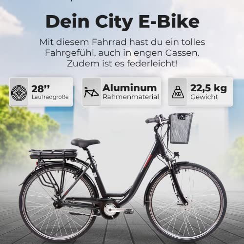 Tretwerk Pedelec, 28 inch, e-bike, dames met fietsmand en 7 versnellingen, Shimano Nexus naafschakeling, elektrische… - Afbeelding 4