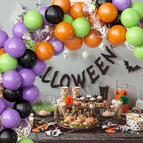 Oumuamua 60PCS BLACK PURPLE GREEN BALLOONS 62Pcs Halloween Party Balloons Decorations thumb #1