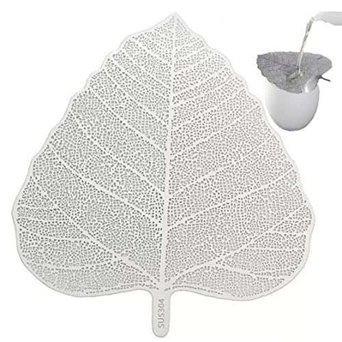 菩提樹 葉の形 茶漉し 茶こし ティーストレーナー ステンレス 茶フィルター 茶葉濾過 茶葉 茶屋 漏斗 装飾 ティーアクセサリー シルバー