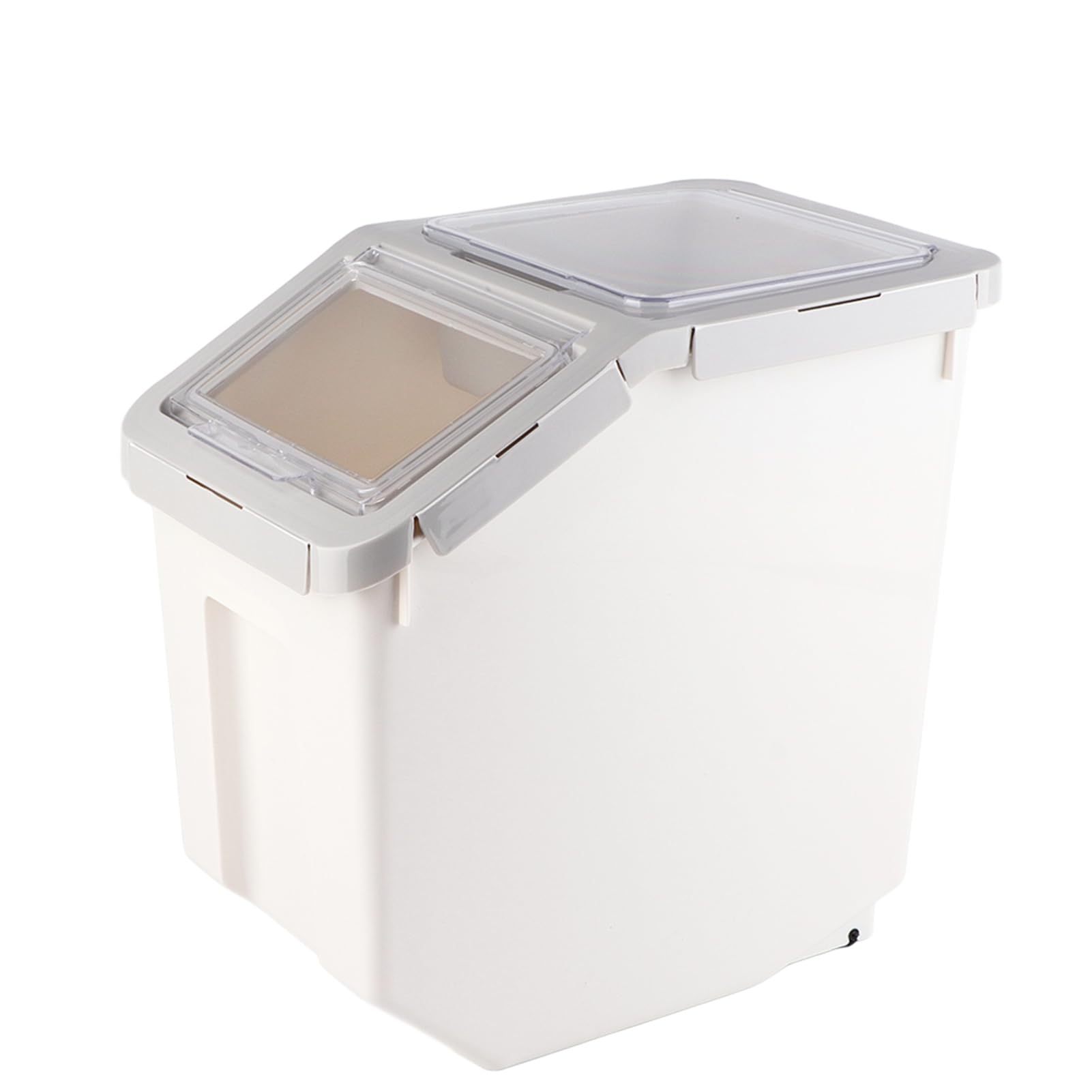 Tierfutterbox, Feuchtigkeitsgeschützter Futterspender für Hunde, Tierfutterfass für Katzen, Feuchtigkeitsgeschützter Futterspender für Hunde, Getreideaufbewahrungsbox mit Messbecher, Ideal f