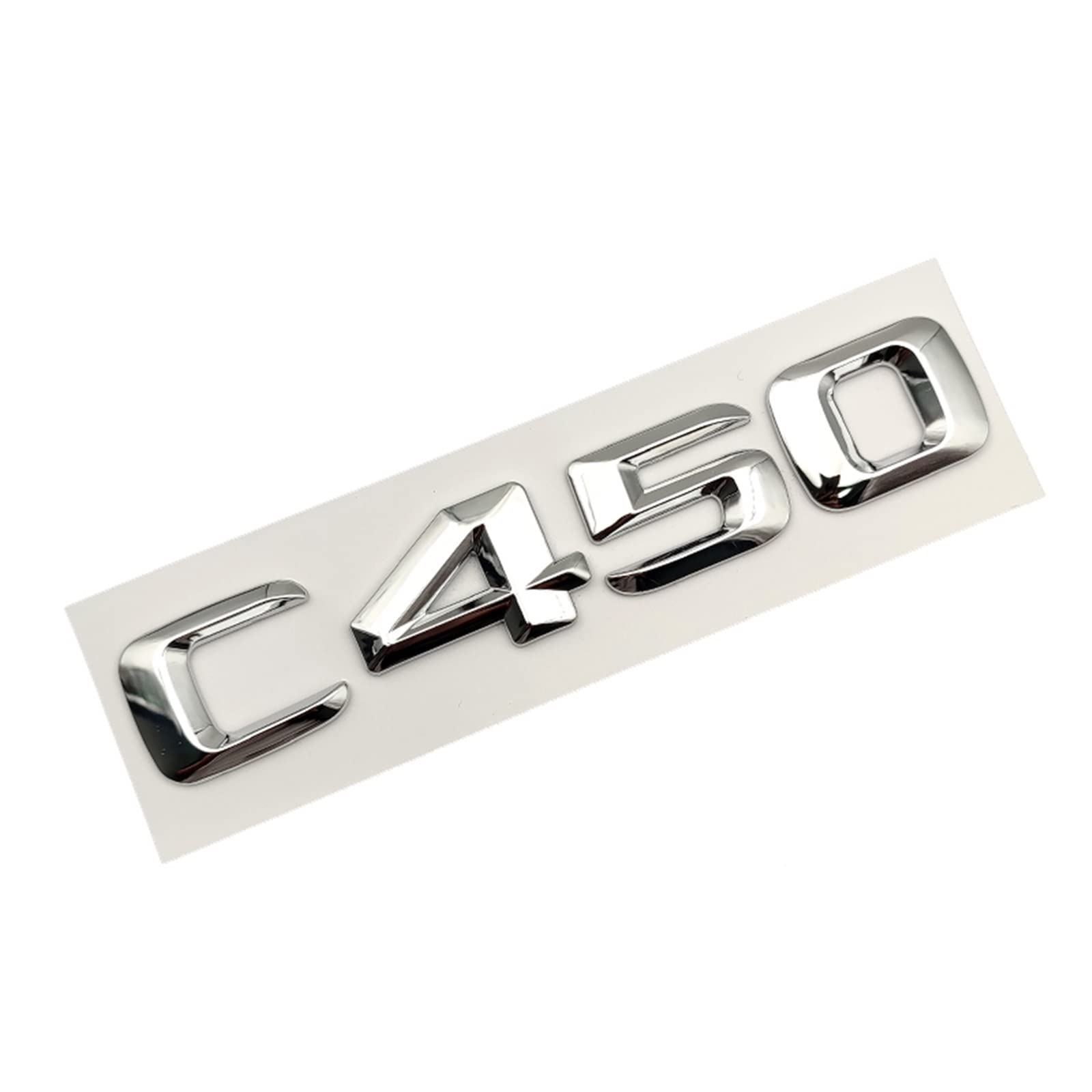 SCHAAN 3D ABS Chrome Letters Car Rear Trunk Emblem Badge Sticker C43 C180 C200 C220 C300 C350 Logo Fit For Mercedes W205 W204 Accessories Car Stickers (Color : C450)