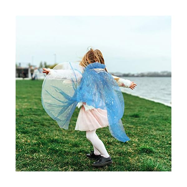 Fedio princess cape set 7 pieces girls princess cloak with tiara crown, wand for little girls dress up - image 6