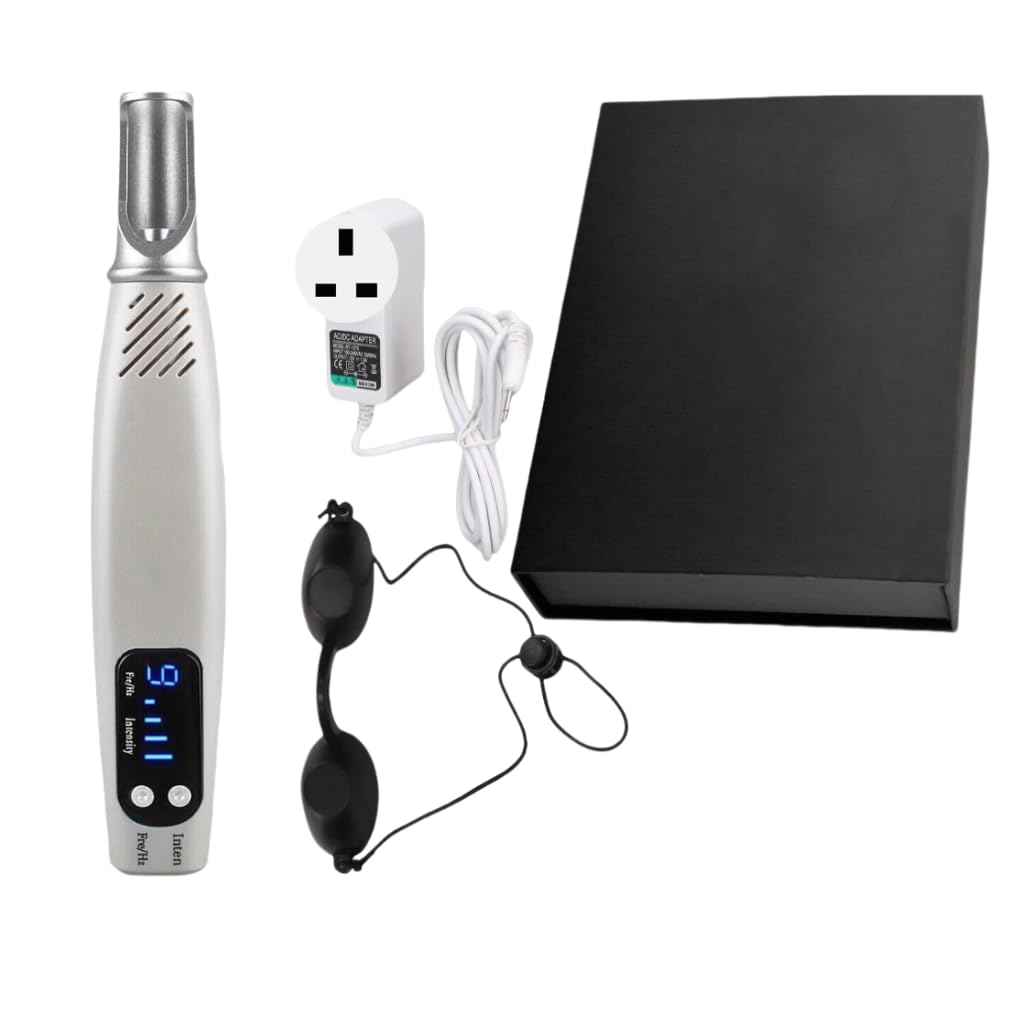Picosecond Laser Pen Blue/Red Light Therapy Spot Remover Machine Skin Care Beaut Device with 9 Gears, 4 Levels for Skin Tags Tattoo Freckles Skin Pigmentation Scars with Glasses (Blue)