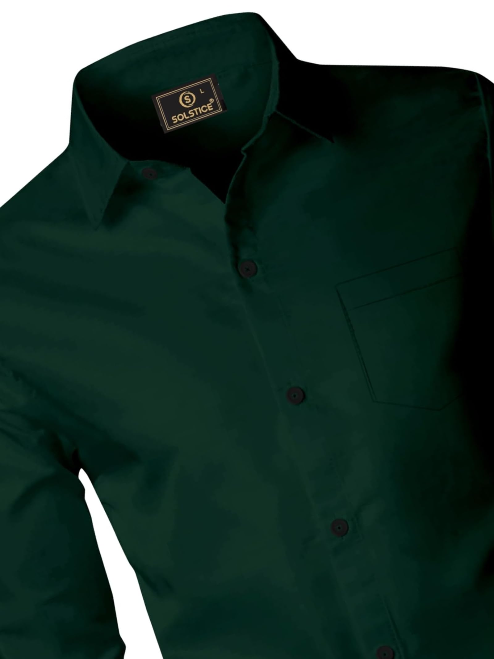 BABIRUSA Men's Cotton Blend Shirt with Solid Bottom Down Long Sleeve Spread Collared Neck Regular Fit and Standard Length | Shirt for Man | MINTGREEN-XL - Image 3 thumbnail