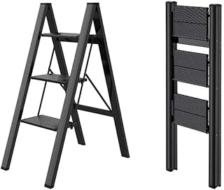 Telescoping Ladders Step Ladder Household Folding Multifunctional Indoor Dual-Use Thickened Telesaluminum Alloy Ladder Herringbstepladder Ladder 3/4 Step Ladders/61 cm ()