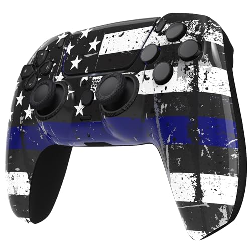 Image of Custom Controllerzz Custom Wireless Controller Compatible with PS5 - Multiple Designs Available (Blue Line)