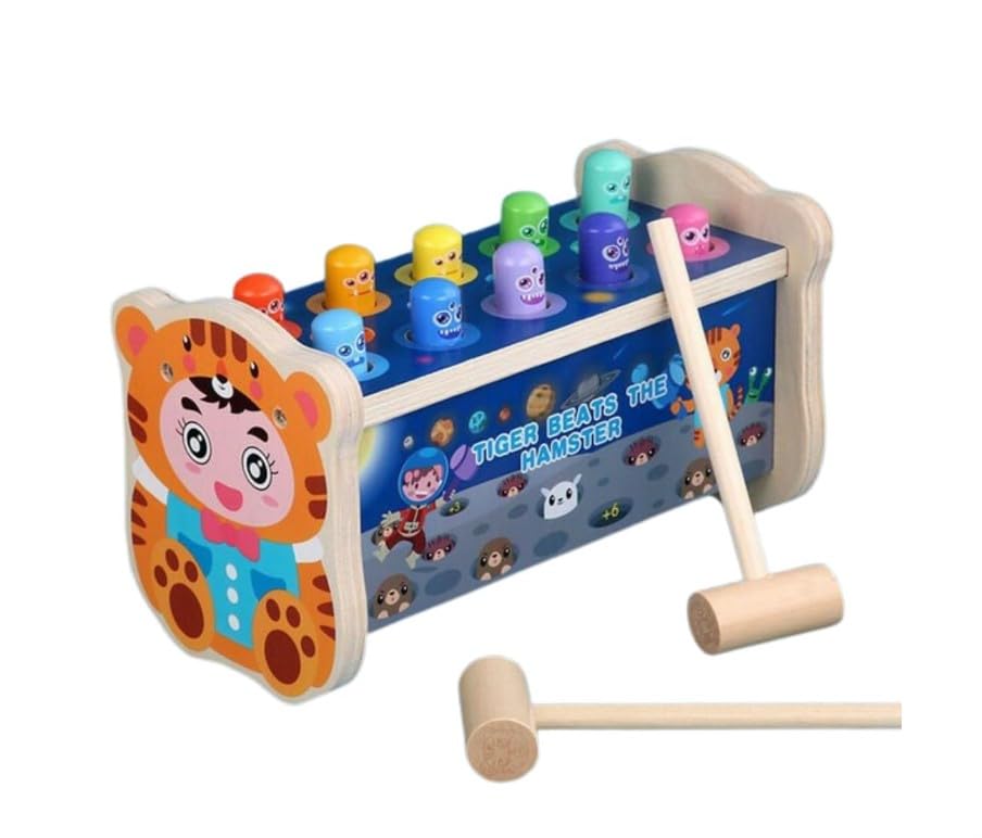 TOYARTSY Pounding Game - Hammer & Pound Toy for Single & Double Kids - Early Montessori Educational Tool Gift for Girls & Boys 1
