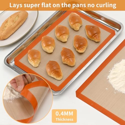 2-Pack Silicone Baking Mats – Non-Stick Reusable BPA-Free Oven Liners, 100% Food-Grade Silicone, Fit Half Sheet Pans (16.54" x 11.62") for Cookies, Pastry & More - Thumbnail 4