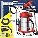 MASKO® Industriestaubsauger, Nass Trockensauger HEPA, 3 in 1 Filtersystem, 58 l/s Werkstattsauger mit Steckdose, 2300W, 30L, Industriesauger mit & ohne Beutel, Filter + Aufsätze, Push&Clean, Rot