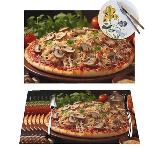 Set de table lavable PVC motif pizza résistant à la chaleur - 2