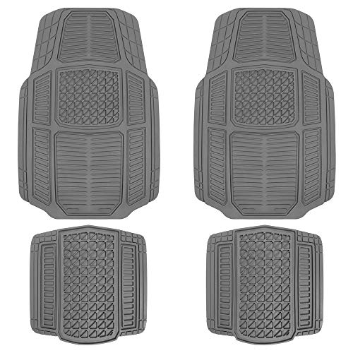 Motor Trend Armor-Tech All Weather Liners, 4 Piece Set - Waterproof, Heavy-Duty Front & Rear Rubber Floor Mats for Car, Truck, SUV & Van