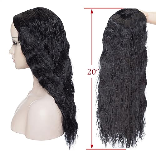 Extensiones de cabello onduladas sintéticas de 20 pulgadas con clip invisible 4