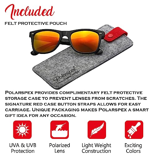 Image of PolarSpex Polarized Sunglasses for Men and Women | UV Protection, Durable Lightweight Frame, Retro Style, Felt Carrying Case, Clear Vision for Driving, Fishing & Everyday Wear.