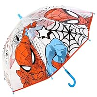 Marvel Spiderman Dome Umbrella for Kids Childrens Boys Girls Brolly with Safety Opening