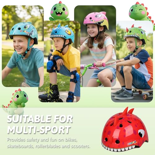 Image of Kids Toddler Bike Helmet, Adjustable and Multi-Sport for Child Boys and Girls, 2 Sizes