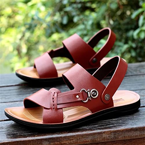 Men's Toe Sandals Fashion Beach Shoes Slippers Leather Sandals(42)2