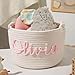 Macalpo Personalized Baby Name Basket Custom Easter Cotton Rope Diaper Caddy & Nursery Storage Organizer Bin for Baby Birthday Shower Gift, Newborn Essentials, Kids' Bedroom Bathroom Decor (Style A)