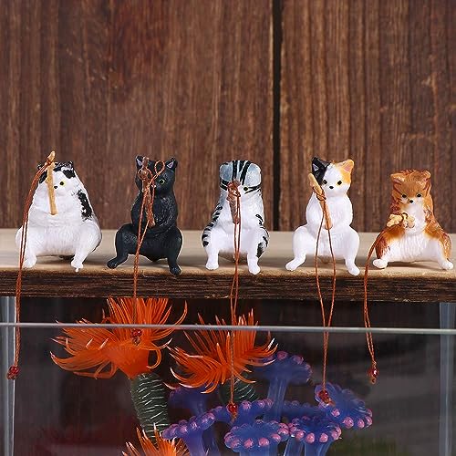 Estatua de Gato Pescador Miniatura Kit 5 Piezas miniatura 2