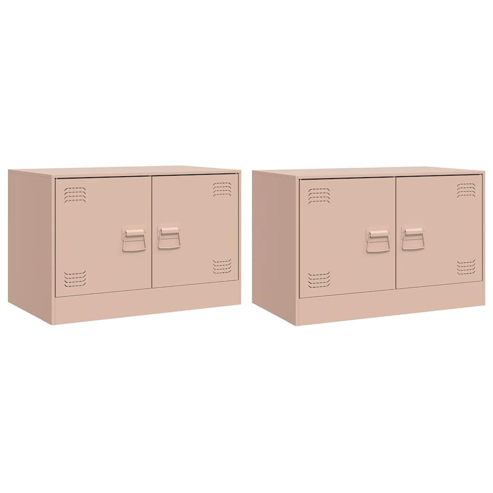 Gecheer TV-Schränke 2 STK. Rosa 67x39x44 cm Stahl, Moderne TV Lowboard Wohnwand Fernsehschrank für Home-Cinema Gamerzimmer Wohnungen Büro841634