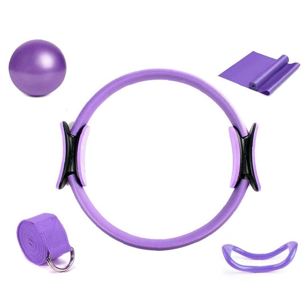 Kit Yoga Équipement d'exercice Pilates avec anneau double poignée et ballon
