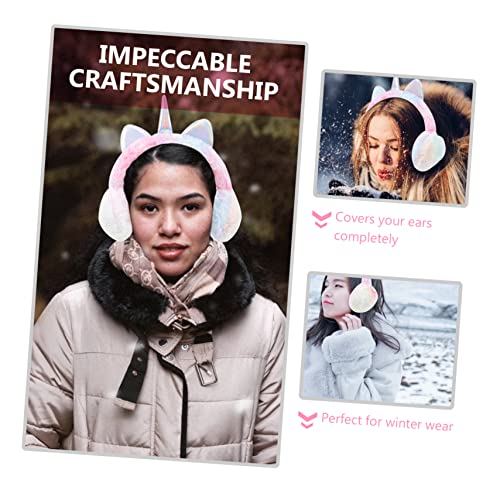 1Pc Adorable Unicorn Plush Earmuffs for Winter Cute Ear Warmers for Comfortable Ear Cover with Slip Design Holiday present for Boys4
