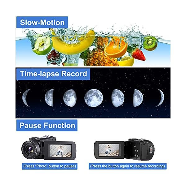 Aepannay Videokamera WLAN Camcorder, Vlogging Kamera mit FHD 1080p 30FPS 36MP für YouTube IR Nachtsicht 16X Digitaler… – Bild 8