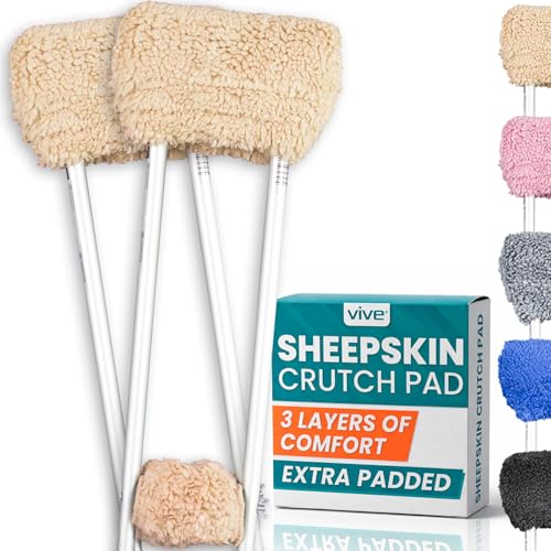 Vive Sheepskin Crutch Pads & Hand Grips