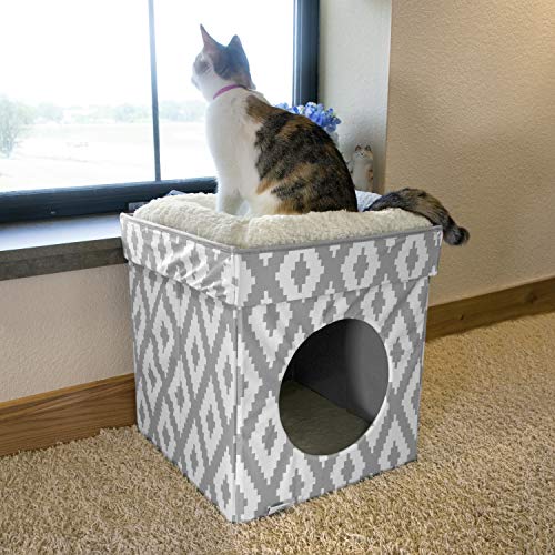 Kitty City Large Cat Bed, Stackable Cat Cube, Indoor Cat House/Cat