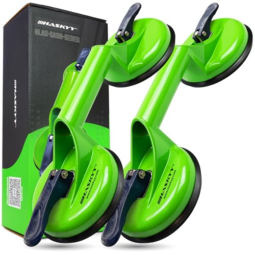 HASKYY Set 2 Ventose Sollevamento 130kg Sollevatore Vetro in Alluminio,