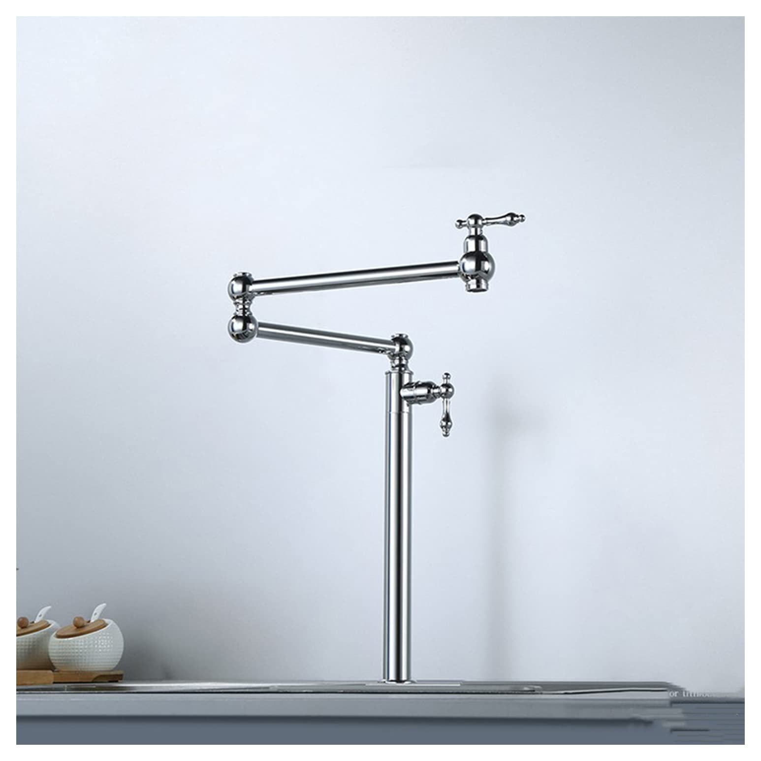 Robinet cuisine pliant haut pour pot moderne au-dessus de la plaque de cuisson
