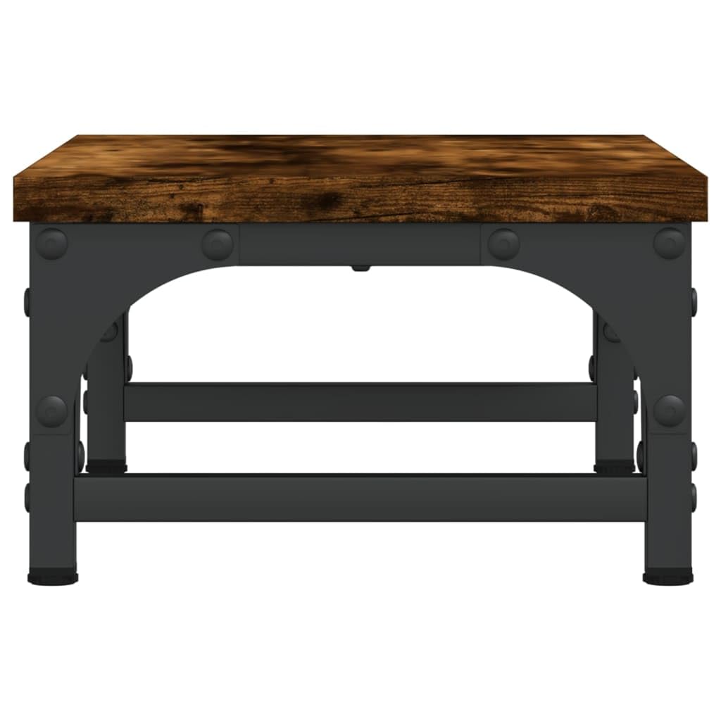 Soporte para monitor de madera de roble ahumado, 37 x 23 x 14 cm, altura regulable para trabajar ergonómicamente en la oficina en casa y juegos, con estante, gestión de cables y patas
