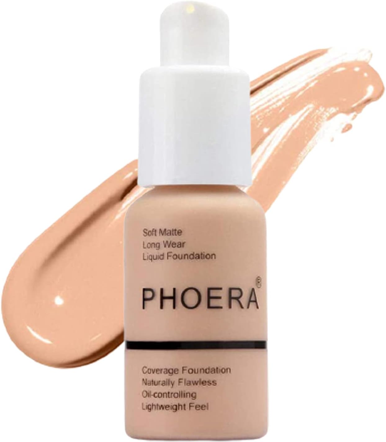 PHOERA Foundation Concealer Makeup Full Coverage Matte Brighten Long Lasting UK (103 WARM PEACH)