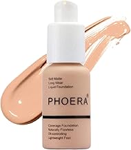 Glamza PHOERA Foundation Concealer Makeup Full Coverage Matte Brighten Long Lasting UK (103 WARM PEACH)