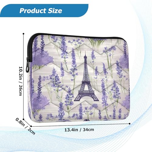 Funda para portátil 13-14 pulgadas impermeable flores lavanda miniatura 3