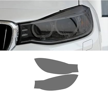 Car Headlight Protective Film for BMW 3 Series F34 2013-Present, Car Headlight Protective Film Transparent Smoked Black TPU Sticker