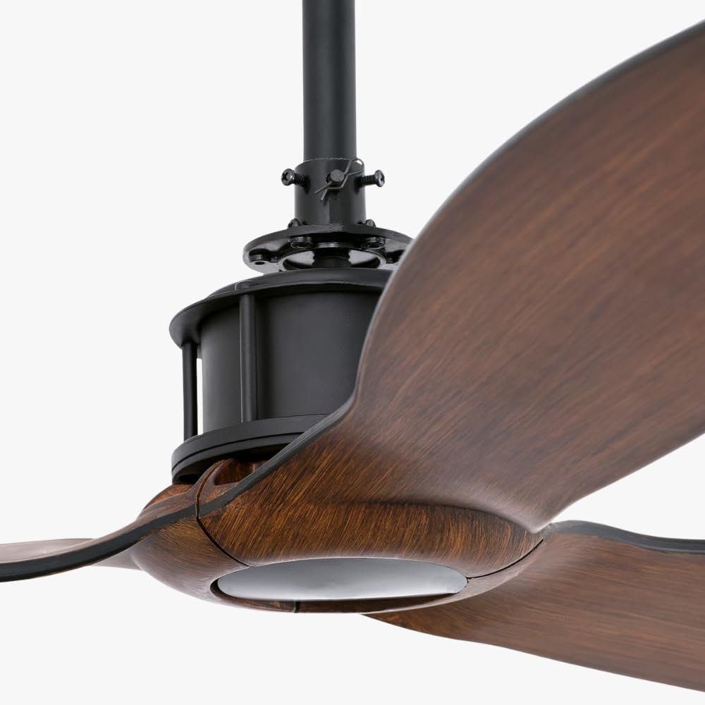 Faro 33395 - JUST FAN Ventilatore da soffitto nero/legno con motore DC