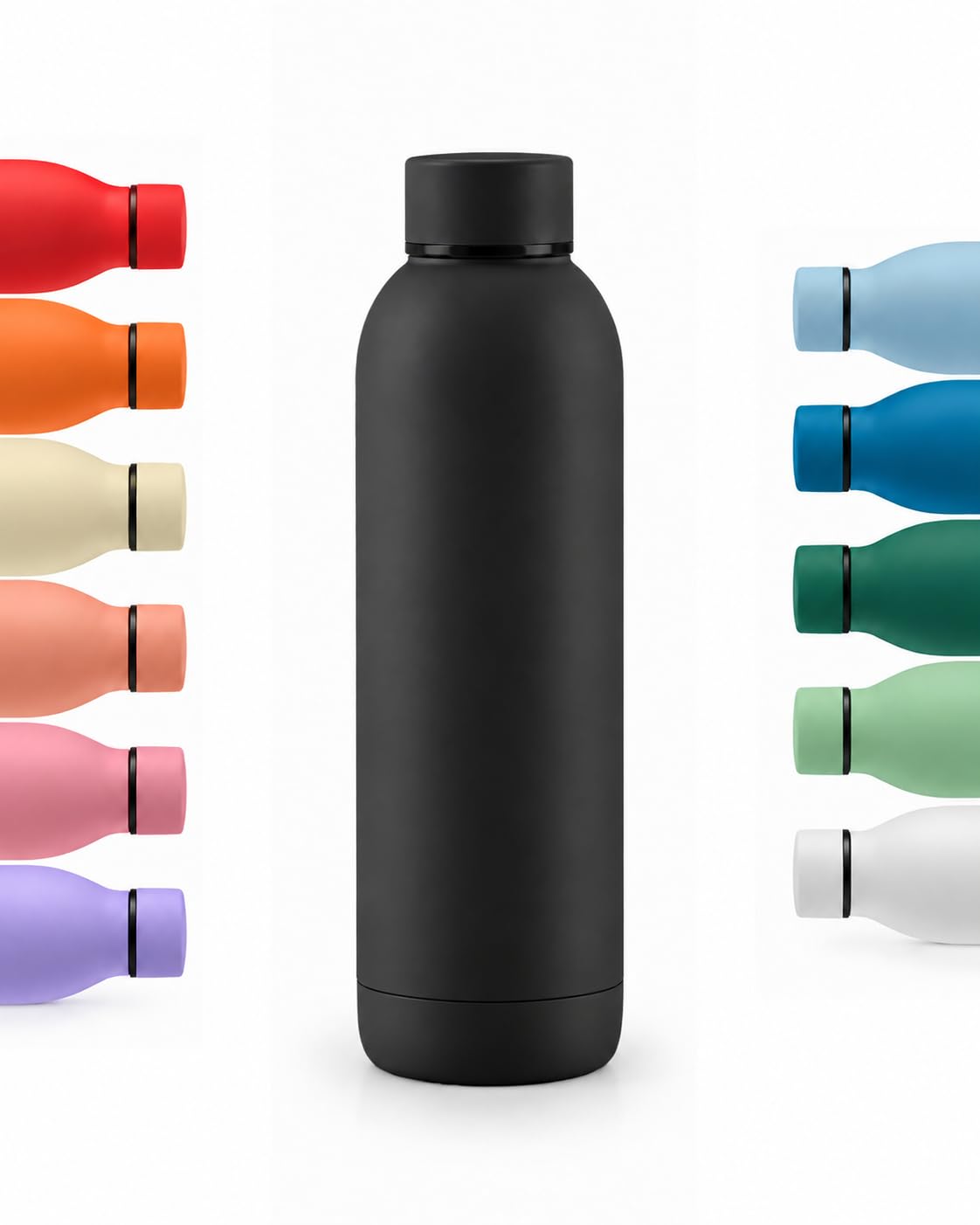 Borraccia Termica Grande 1 Litro Bottiglia Acciaio Inox Inossidabile  Isolamento Doppio Strato  1000 Ml - Tappo Antigoccia  Termos Calde e Bevande Fredde - Sottovuoto  Rivestimento Soft Touch - Nero