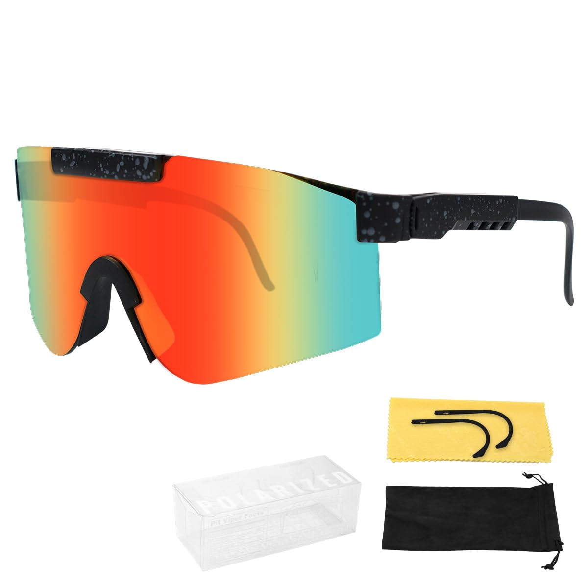 Polarizadas Gafas de Deportivas,Gafas De Ciclismo,Gafas de para Ciclismo Deportivo,con Una Caja de Gafas,Bolsas de Gafas,Tela para Gafas y Piernas de Gafas,Protección Ultravioleta 400 para Montar
