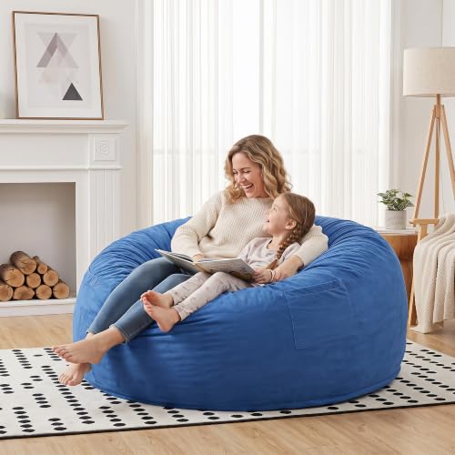Image of 5 Ft. Bean Bag Chair for Adults, Teens, Kids with Memory Foam Filling