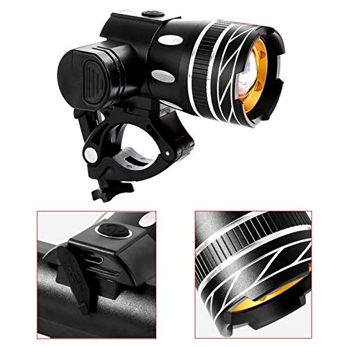 RajoNN Lumière De Vélo LED Ligne USB Feu Arrière Lumière De Vélo Réglable Batterie Rechargeable Zoomable Lampe De Phare De Vélo Avant