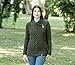 SAOL Irish Cardigan for Women Made of 100% Merino Wool Ireland Sweater Cable Knit Zip Jacket (as1, Alpha, xx_l, Regular, Regular, Army Green)