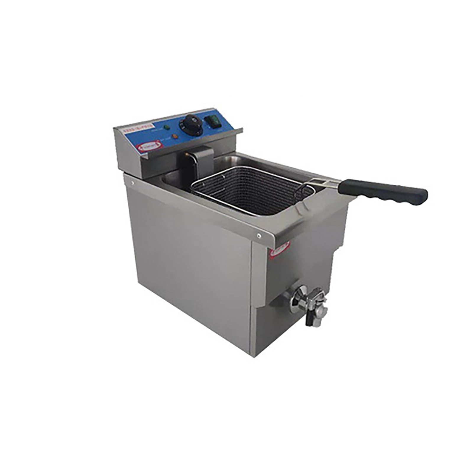 Friggitrice Elettrica da Banco Commerciale in Acciaio Inossidabile con Cestello E Coperchio per Patatine Fritte, Pollo, Ciambelle E Altro, Facile da Pulire (B 12L)