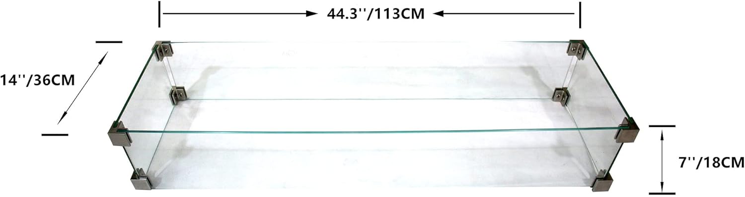 Dimensions of the tempered glass windscreen