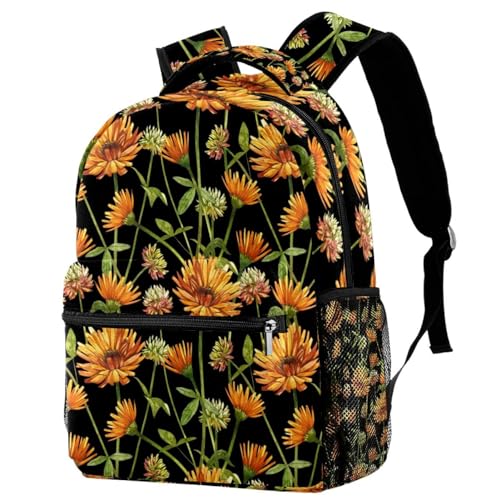 Sac à dos d'école fleur de calendula sac de voyage pour femmes