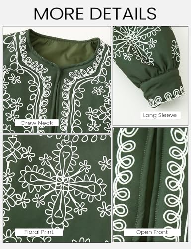 Yimoon Women's Lightweight Floral Quilted Puffer Jacket – Cozy Green Cardigan for Year-Round Chic Style - Image 6