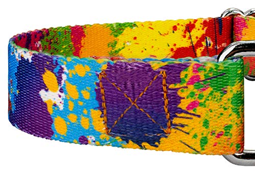 Country Brook Petz - Paint Splatter Martingale Dog Collar - Groovy Collection With 11 Far Out Designs (5/8 Inch, Small) #TOP3