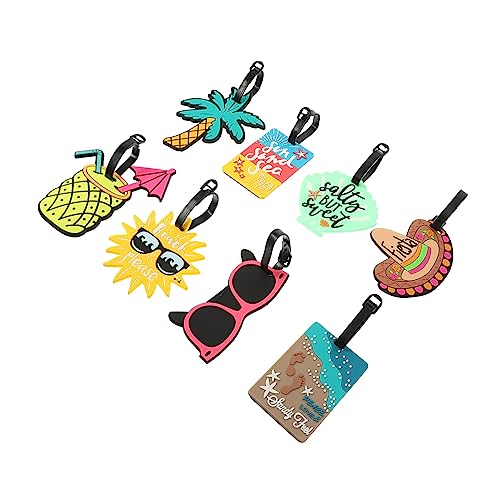 BESPORTBLE 8 Piezas Etiqueta del equipaje Playa identificadores de equipaje fiesta identificador maletas identificadores de maletas etiqueta de maleta de viaje etiquetas de maleta goma blanda