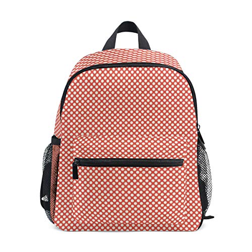 Preisvergleich Produktbild FANTAZIO Kinder Rucksäcke weiß gepunktet Schultasche Büchertasche Daypack