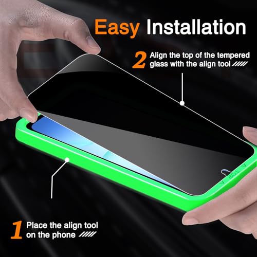 Image of Wiaocit 3 Pack Tempered Glass Privacy Screen Protector for Samsung Galaxy A17 5G with 3 Pack Camera Lens Protector, 9H Hardness, Bubble Free, Case Friendly